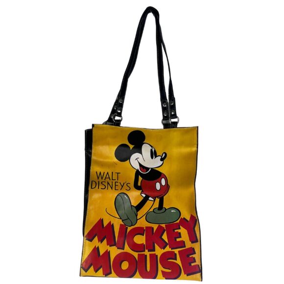 Walt Disneys Mickey Mouse Plastic Vinyl Tote Bag Classic Novelty Cartoon - Picture 1 of 14